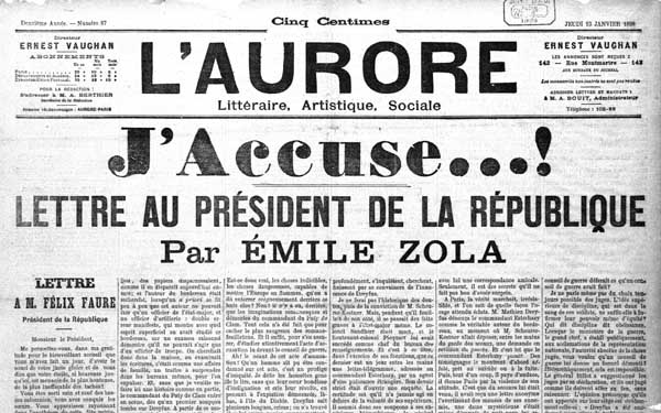 J'Accuse di Zola Dreyfus